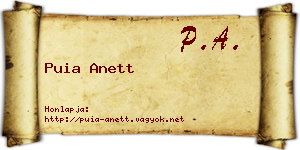 Puia Anett névjegykártya